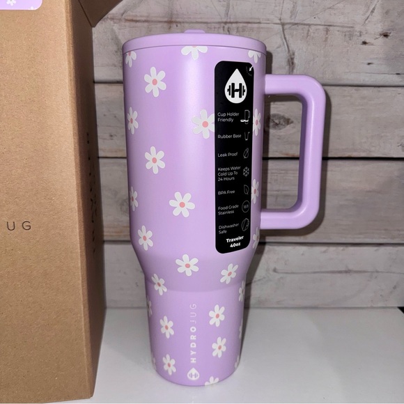 HydroJug x Jane 40oz Traveler Limited Edition Purple Daisy Jane Tumbler BNIB 🌼